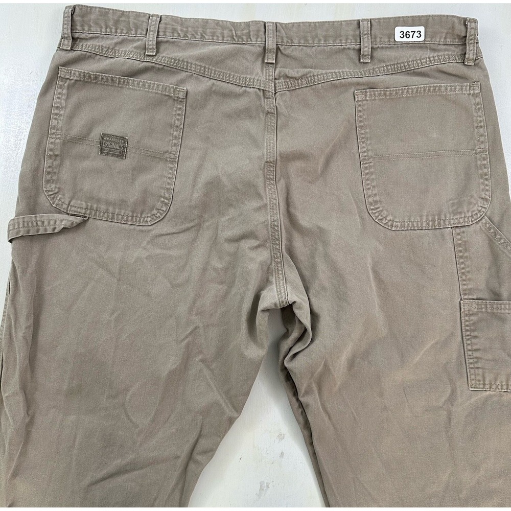 VTG Wrangler‎ Originals Men's Beige Carpenter Pants Size 42X32 Cotton Mexico Y2K